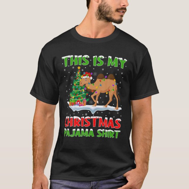 T-shirt This Is My Christmas Pajama Bactrian Camel Christm (Devant)