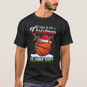 T-shirt This Is My Christmas Pajama Basketball Christmas L
