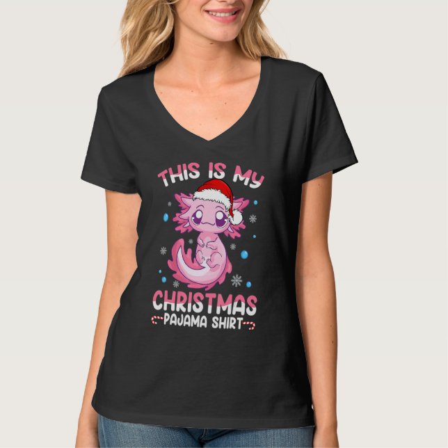 T-shirt This is My Christmas Pajama  Cute Axolotl  Boy Gir (Devant)
