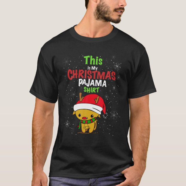 T-shirt This Is My Christmas Pajama Funny Reindeer Kids (Devant)