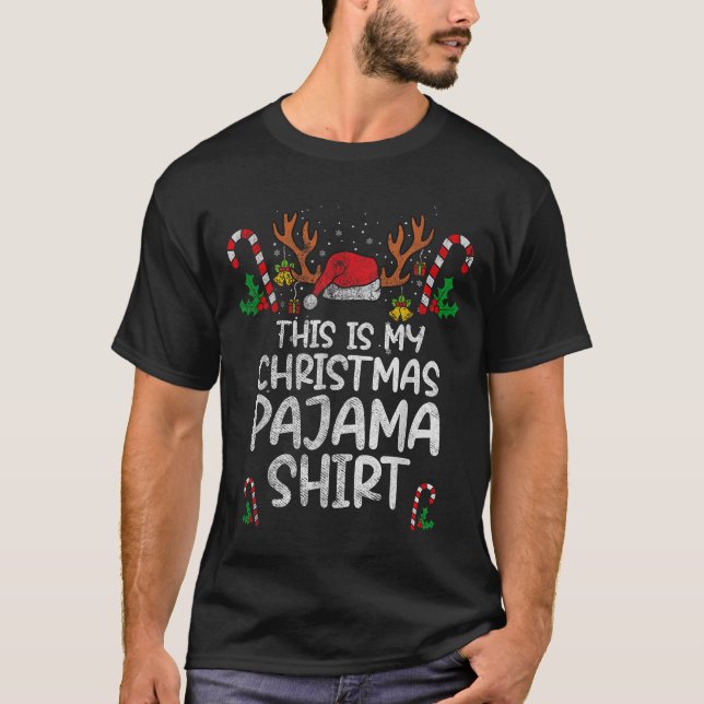 T-shirt This Is My Christmas Pajama Funny Xmas Pjs Men Wom (Devant)