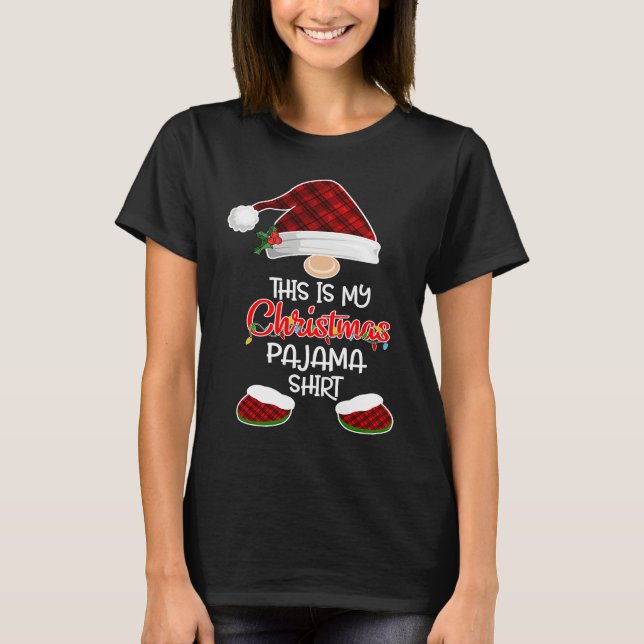 T-shirt This Is My Christmas Pajama  Gnome Christmas Red P (Devant)