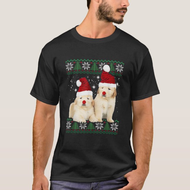 T-shirt This Is My Christmas Pajama Golden Retriever Dog L (Devant)