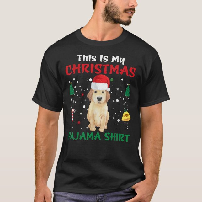 T-shirt This Is My Christmas Pajama Golden Retriever Dog S (Devant)
