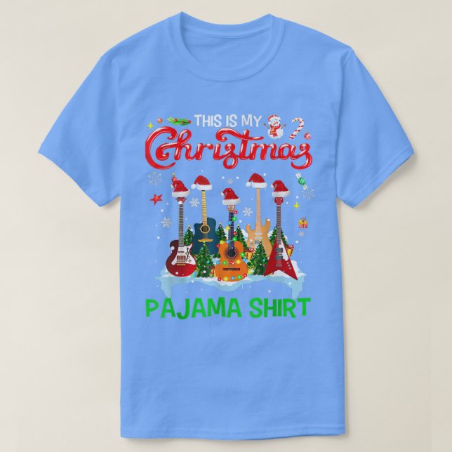 T-shirt This Is My Christmas Pajama Guitar Christmas Music (Design devant)