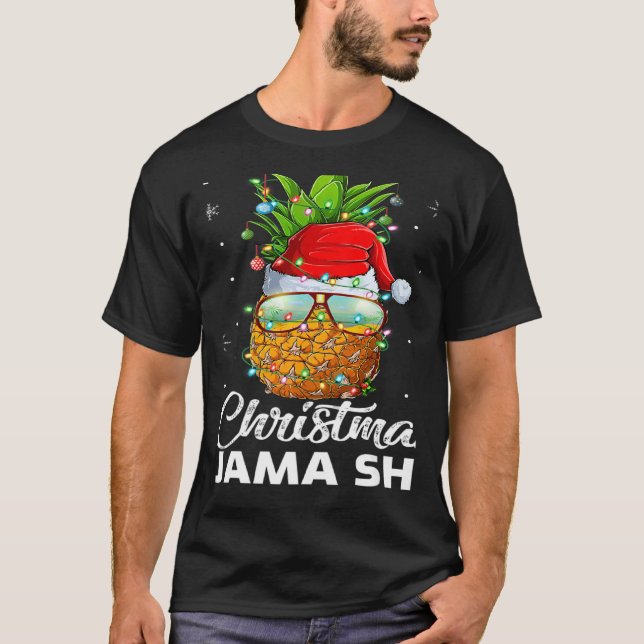 T-shirt This Is My Christmas Pajama Lighting Pineapple Xma (Devant)