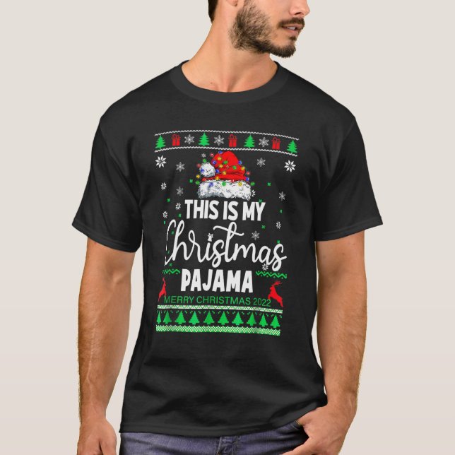 T-shirt This Is My Christmas Pajama  Lights Men Women Kid (Devant)