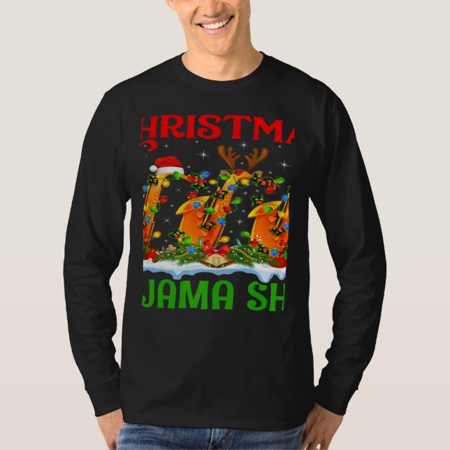 T-shirt This Is My Christmas Pajama Lights Saxophone Chris (Devant)