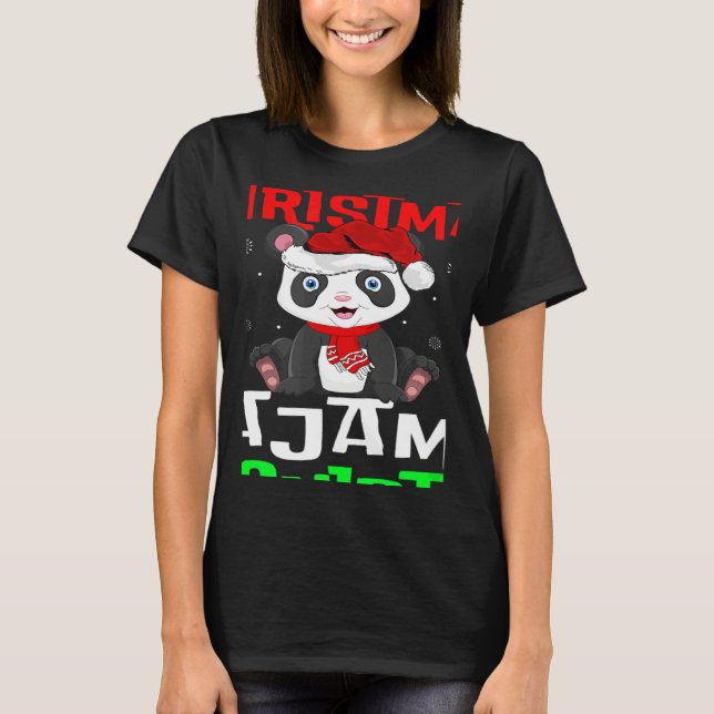 T-shirt This Is My Christmas Pajama  Santa Hat Panda Xmas (Devant)
