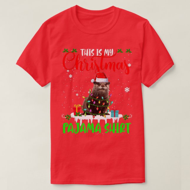 T-shirt This Is My Christmas Pajama  Santa Xmas Lights Ott (Design devant)