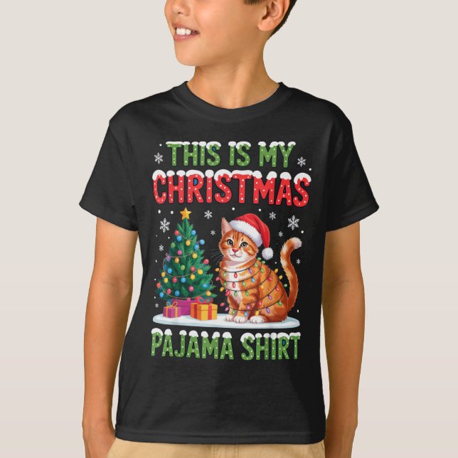 T-shirt This Is My Christmas Pajama Shirt Cat Lovers Holid (Devant)