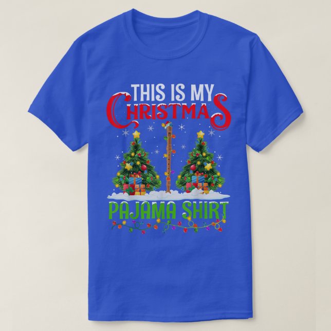 T-shirt This Is My Christmas Pajama Shirt Flute Music Chri (Design devant)