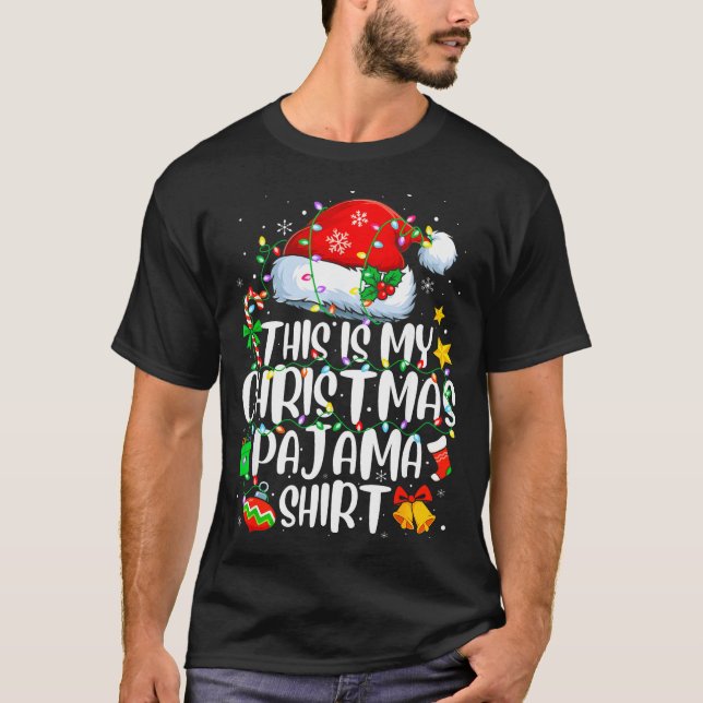 T-shirt This Is My Christmas Pajama Shirt Funny Xmas Pjs M (Devant)