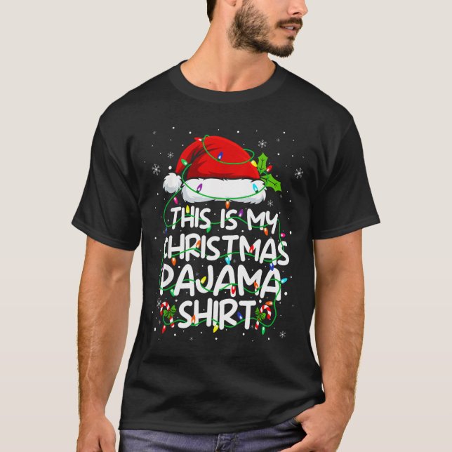 T-shirt This Is My Christmas Pajama Shirt Funny Xmas Pjs M (Devant)