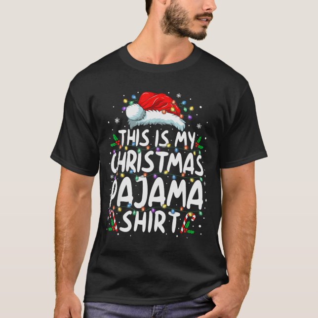 T-shirt This Is My Christmas Pajama Shirt Funny Xmas Pjs M (Devant)