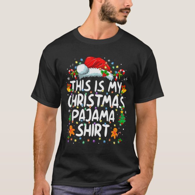 T-shirt This Is My Christmas Pajama Shirt Funny Xmas Pjs M (Devant)