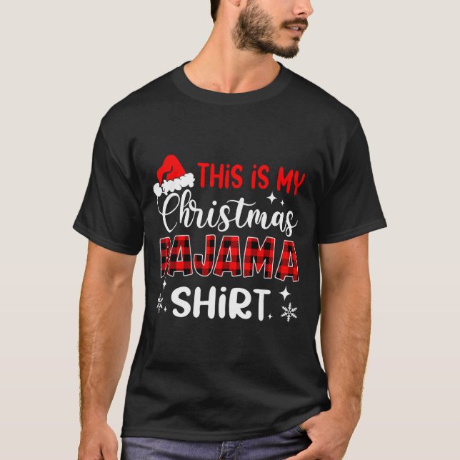T-shirt This Is My Christmas Pajama Shirt Funny Xmas Pjs M (Devant)