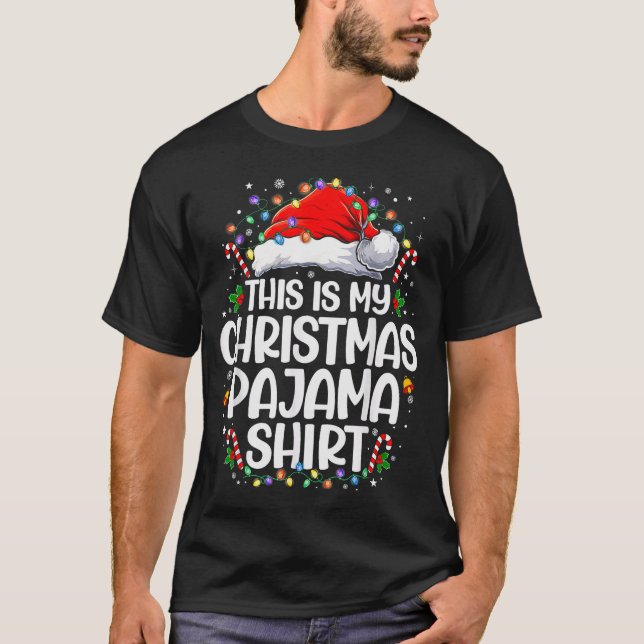 T-shirt This Is My Christmas Pajama Shirt Funny Xmas Pjs M (Devant)