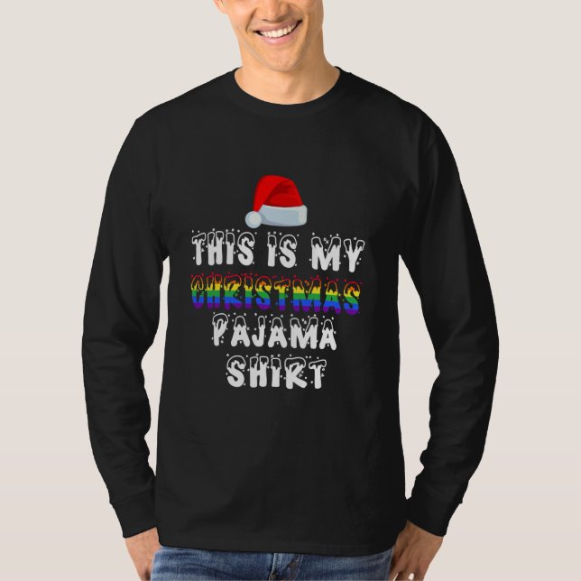 T-shirt This Is My Christmas Pajama Shirt LGBT Gay (Devant)