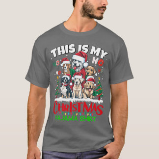 T-shirt This is my Christmas Pajama shirt Puppy Dogs Santa