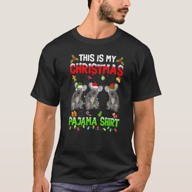 T-shirt This Is My Christmas Pajama Xmas Koala Squad (Devant)