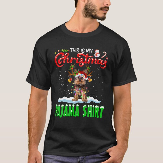 T-shirt This Is My Christmas Pajama Yorkshire Christmas Li (Devant)