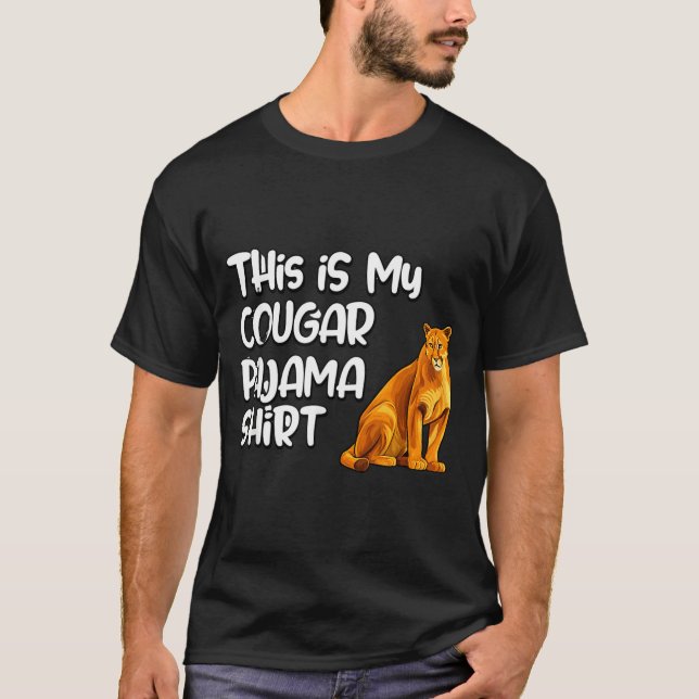 T-shirt This Is My Cougar Pajama Shirt, Funny Cougars  (Devant)