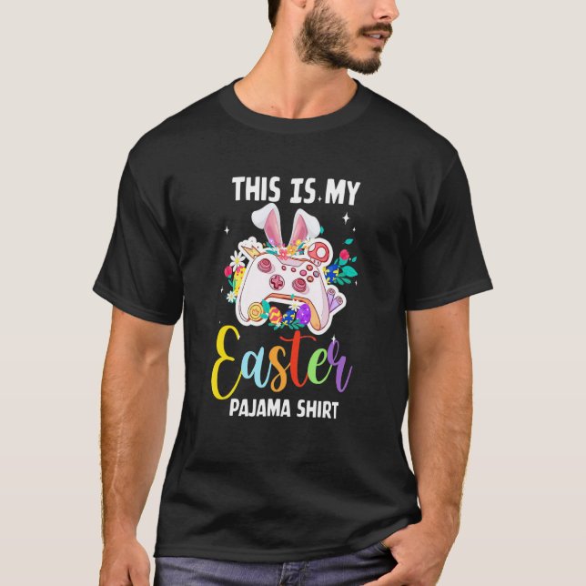 T-shirt This Is My Easter Pajama Game Control Basket Gamin (Devant)
