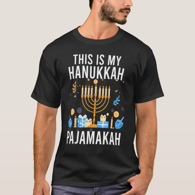 T-shirt This Is My Hanukkah Pajamakah Channukah Christmas  (Devant)