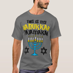 T-shirt This Is My Hanukkah Pajamakah Menorah Chanukah Xma