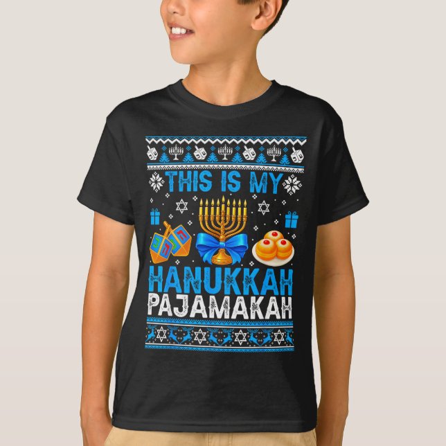 T-shirt This Is My Hanukkah Pajamakah Ugly Chanukah Jewish (Devant)