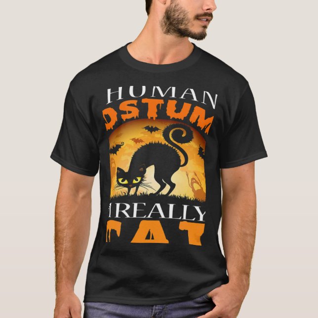 T-shirt This Is My Human Costume I'm Really A Cat Pumkin H (Devant)