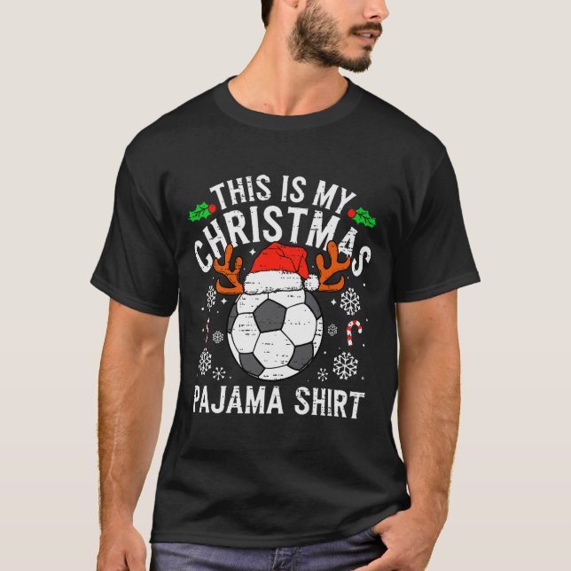 T-shirt This Is My Soccer Christmas Pajama Shirt Srts Mens (Devant)