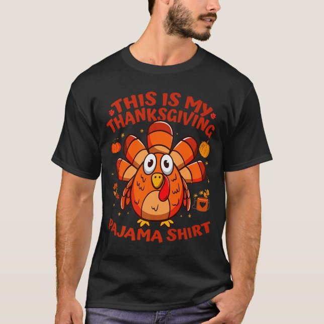 T-shirt This Is My Thanksgiving Pajama Adult Kid Men Women (Devant)