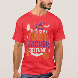 T-shirt This is My Tired Teacher Costume Funny Halloween D