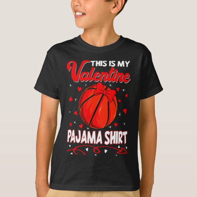 T-shirt This Is My Valentines Basketball Pajama For Kids B (Devant)