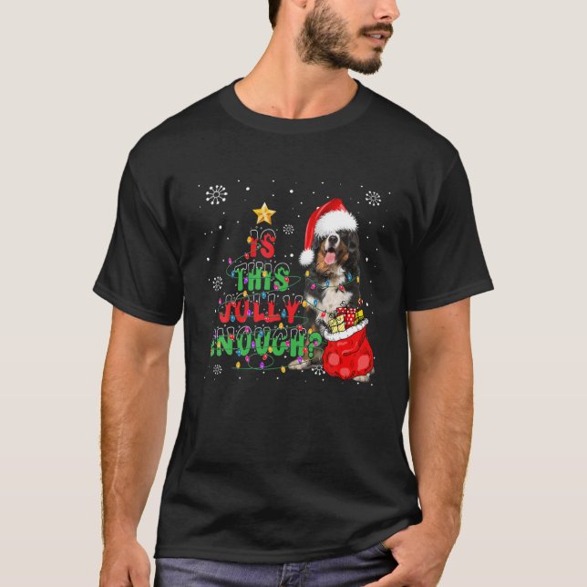 T-shirt This Jolly Enough Bernese Mountain Dog Merry Chris (Devant)