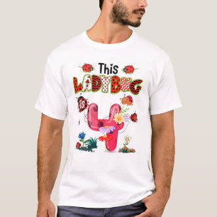 T-shirt This Ladybug Is 4 Years Old 4Th Birthday Girl Fami