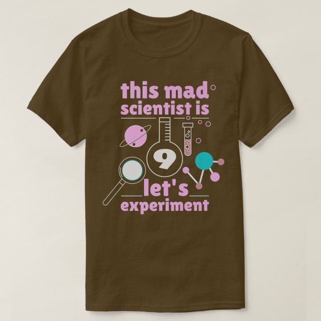 T-shirt This Mad Scientist is 9 Birthday Nineth 9th Scienc (Design devant)