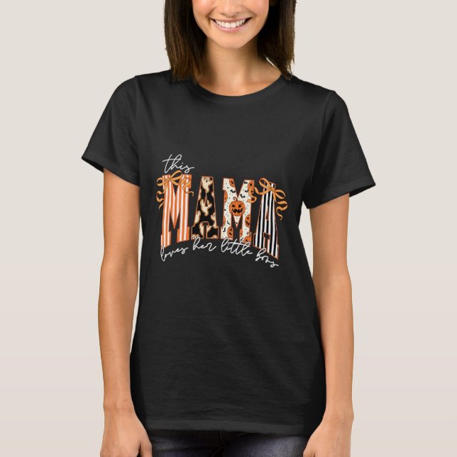 T-shirt This Mama Loves Her Boos Cute Soky Halloween Mama  (Devant)