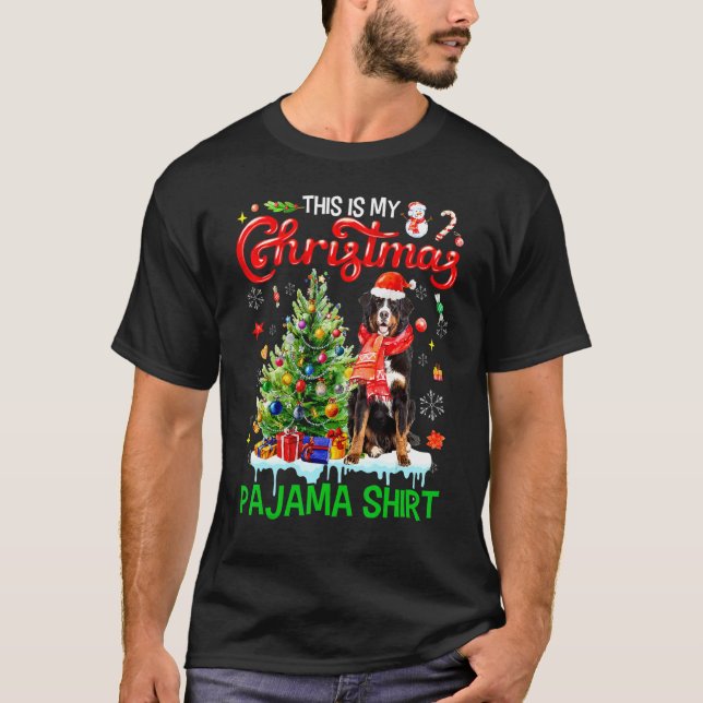 T-shirt This My Christmas Pajama   Bernese Mountain Santa  (Devant)