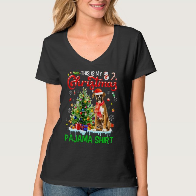 T-shirt This My Christmas Pajama   Boxer Scarf Santa Xmas  (Devant)
