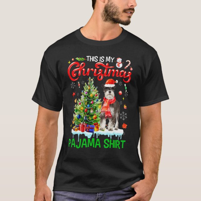 T-shirt This My Christmas Pajama  Miniature Schnauzer Sant (Devant)