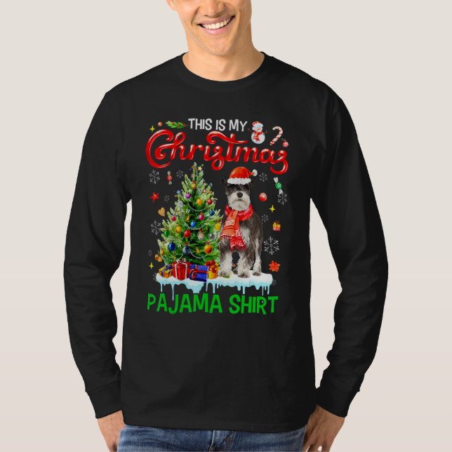 T-shirt This My Christmas Pajama  Miniature Schnauzer Sant (Devant)