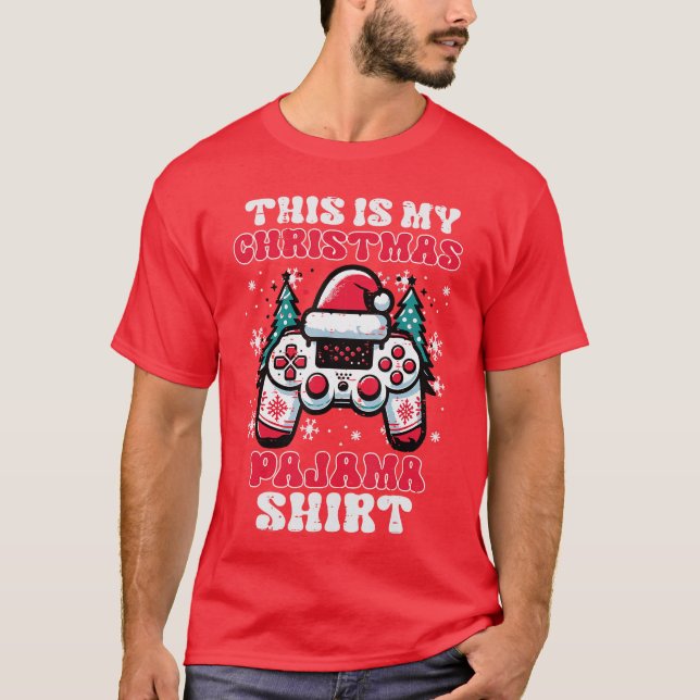 T-shirt This My Christmas Pajama Shirt Gaming Xmas Men Boy (Devant)