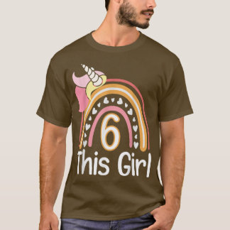 T-shirt thisgirl 6th birthday unicornrainbow 6 years old f