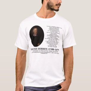 T-shirt Thomas Hobbes Leviathan Man Solitaire Pauvre Citat