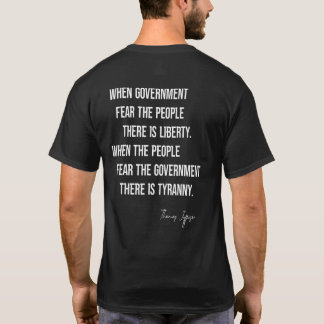 T-shirt Thomas Jefferson Cite Quand Le Gouvernement Craint