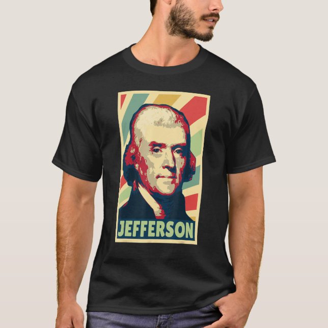 T-shirt Thomas Jefferson Couleurs Vintages (Devant)