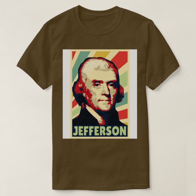 T-shirt Thomas Jefferson Couleurs Vintages (Design devant)